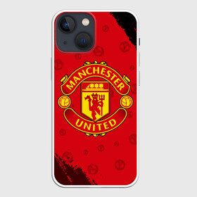 Чехол для iPhone 13 mini с принтом MANCHESTER UNITED в Кировске,  |  | club | footbal | logo | manchester | united | знак | клуб | лого | логотип | логотипы | манчестер | символ | символы | форма | футбол | футбольная | футбольный | юнайтед