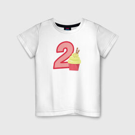 Детская футболка хлопок с принтом 2 годика в Кировске, 100% хлопок | круглый вырез горловины, полуприлегающий силуэт, длина до линии бедер | 