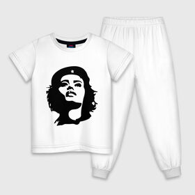Детская пижама хлопок с принтом Че Гевара девушка в Кировске, 100% хлопок |  брюки и футболка прямого кроя, без карманов, на брюках мягкая резинка на поясе и по низу штанин
 | вождь | девушка | звезда | революция | че гевара