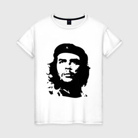 Женская футболка хлопок с принтом Че Гевара в Кировске, 100% хлопок | прямой крой, круглый вырез горловины, длина до линии бедер, слегка спущенное плечо | борьба | вождь | звезда | революция | че гевара