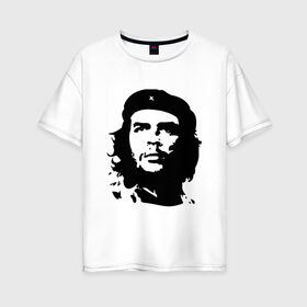 Женская футболка хлопок Oversize с принтом Че Гевара в Кировске, 100% хлопок | свободный крой, круглый ворот, спущенный рукав, длина до линии бедер
 | борьба | вождь | звезда | революция | че гевара