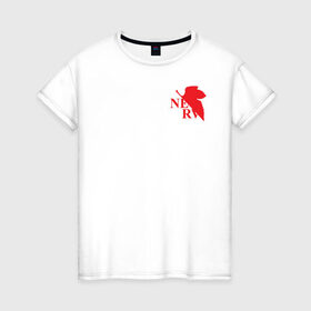 Женская футболка хлопок с принтом Nerv в Кировске, 100% хлопок | прямой крой, круглый вырез горловины, длина до линии бедер, слегка спущенное плечо | evangelion | nerv | nerv evangelion