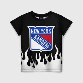 Детская футболка 3D с принтом Нью-Йорк Рейнджерс в Кировске, 100% гипоаллергенный полиэфир | прямой крой, круглый вырез горловины, длина до линии бедер, чуть спущенное плечо, ткань немного тянется | Тематика изображения на принте: hockey | new york | new york rangers | nhl | rangers | usa | нхл | нью йорк | нью йорк рейнджерс | рейнджерс | спорт | сша | хоккей | шайба