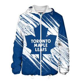 Мужская куртка 3D с принтом Toronto Maple Leafs, в Кировске, ткань верха — 100% полиэстер, подклад — флис | прямой крой, подол и капюшон оформлены резинкой с фиксаторами, два кармана без застежек по бокам, один большой потайной карман на груди. Карман на груди застегивается на липучку | hockey | maple leafs | nhl | toronto | toronto maple leafs | usa | мейпл лифс | нхл | спорт | сша | торонто | торонто мейпл лифс | хоккей | шайба