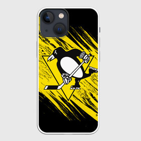 Чехол для iPhone 13 mini с принтом Pittsburgh Penguins Sport в Кировске,  |  | hockey | nhl | penguins | pittsburg | pittsburgh | pittsburgh penguins | usa | нхл | пингвинз | питтсбург | питтсбург пингвинз | спорт | сша | хоккей | шайба