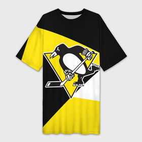 Платье-футболка 3D с принтом Pittsburgh Penguins Exclusive в Кировске,  |  | hockey | nhl | penguins | pittsburg | pittsburgh | pittsburgh penguins | usa | нхл | пингвинз | питтсбург | питтсбург пингвинз | спорт | сша | хоккей | шайба