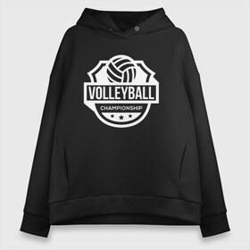 Женское худи Oversize хлопок с принтом VOLLEYBALL в Кировске, френч-терри — 70% хлопок, 30% полиэстер. Мягкий теплый начес внутри —100% хлопок | боковые карманы, эластичные манжеты и нижняя кромка, капюшон на магнитной кнопке | beach | voleybal | volleyball | волебол | волейбол | волейболист | волейболистка | воллейбол | пляжный | я люблю