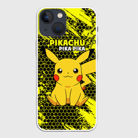 Чехол для iPhone 13 mini с принтом Pikachu Pika Pika в Кировске,  |  | pika | pikachu | аниме | детская | детям | игры | молния | мышка | мышь | пика | пикачу | покемон | покемоны