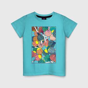 Детская футболка хлопок с принтом Чупа чупсы в Кировске, 100% хлопок | круглый вырез горловины, полуприлегающий силуэт, длина до линии бедер | конфеты | сладкое | сладости | чупа чупс | яркие цвета