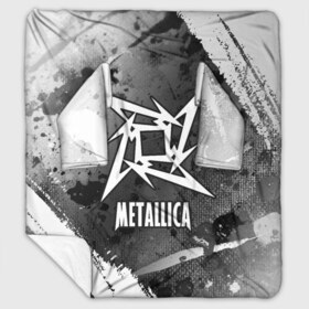 Плед с рукавами с принтом METALLICA МЕТАЛЛИКА в Кировске, 100% полиэстер | Закругленные углы, все края обработаны. Ткань не мнется и не растягивается. Размер 170*145 | 