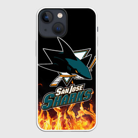 Чехол для iPhone 13 mini с принтом Сан Хосе Шаркс в Кировске,  |  | hockey | nhl | san jose | san jose sharks | sharks | usa | нхл | сан хосе | сан хосе шаркс | спорт | сша | хоккей | шайба | шаркс