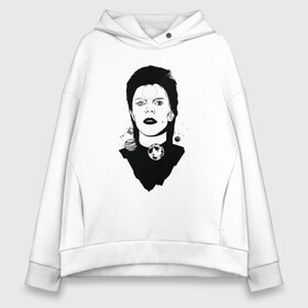 Женское худи Oversize хлопок с принтом David bowie в Кировске, френч-терри — 70% хлопок, 30% полиэстер. Мягкий теплый начес внутри —100% хлопок | боковые карманы, эластичные манжеты и нижняя кромка, капюшон на магнитной кнопке | david bowie | space oddity | дэвид боуи | портрет | рок звезда