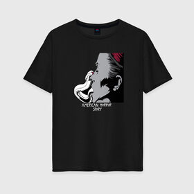 Женская футболка хлопок Oversize с принтом American Horror Story в Кировске, 100% хлопок | свободный крой, круглый ворот, спущенный рукав, длина до линии бедер
 | american | horror | story | телесериал | ужасы