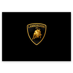 Поздравительная открытка с принтом Lamborghini в Кировске, 100% бумага | плотность бумаги 280 г/м2, матовая, на обратной стороне линовка и место для марки
 | bull | gold lamborghini sign | lamborghini | lamborghini lettering | lamborghini print | lamborghini sign | бык | знак ламборджини | золотой знак ламборджини | ламборджини | надпись ламборджини | принт ламборджини