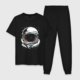Мужская пижама хлопок с принтом Шлем астронавта  в Кировске, 100% хлопок | брюки и футболка прямого кроя, без карманов, на брюках мягкая резинка на поясе и по низу штанин
 | astronaut | cosmos | galaxy | helmet | nasa | roscosmos | roskosmos | soul | space | spaceman | spacesuit | stars | suit | universe | астронавт | вселенная | галактика | душа | звезды | космонавт | космос | мистика | наса | одиночество | рос