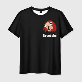 Мужская футболка 3D с принтом НАКЛЗ в Кировске, 100% полиэфир | прямой крой, круглый вырез горловины, длина до линии бедер | knuckles | meme | кнаклз | мемы | наклз | соник