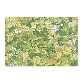 Магнитный плакат 3Х2 с принтом Травяные покемоны в Кировске, Полимерный материал с магнитным слоем | 6 деталей размером 9*9 см | pokemon | pokemon go | арт | покемон | покемоны | рисунок
