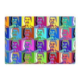 Магнитный плакат 3Х2 с принтом Stalin pop-art в Кировске, Полимерный материал с магнитным слоем | 6 деталей размером 9*9 см | chief | color | eyes | moustache | pop art | stalin | view | взгляд | вождь | глаза | поп  арт | сталин | усы | цвет