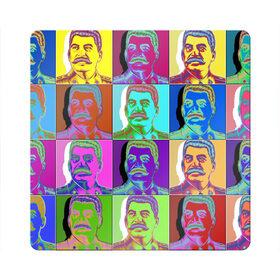 Магнит виниловый Квадрат с принтом Stalin pop-art в Кировске, полимерный материал с магнитным слоем | размер 9*9 см, закругленные углы | chief | color | eyes | moustache | pop art | stalin | view | взгляд | вождь | глаза | поп  арт | сталин | усы | цвет