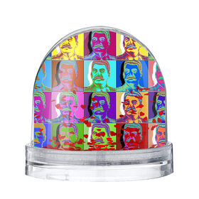 Снежный шар с принтом Stalin pop-art в Кировске, Пластик | Изображение внутри шара печатается на глянцевой фотобумаге с двух сторон | chief | color | eyes | moustache | pop art | stalin | view | взгляд | вождь | глаза | поп  арт | сталин | усы | цвет