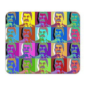 Коврик для мышки прямоугольный с принтом Stalin pop-art в Кировске, натуральный каучук | размер 230 х 185 мм; запечатка лицевой стороны | chief | color | eyes | moustache | pop art | stalin | view | взгляд | вождь | глаза | поп  арт | сталин | усы | цвет