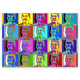 Поздравительная открытка с принтом Stalin pop-art в Кировске, 100% бумага | плотность бумаги 280 г/м2, матовая, на обратной стороне линовка и место для марки
 | chief | color | eyes | moustache | pop art | stalin | view | взгляд | вождь | глаза | поп  арт | сталин | усы | цвет