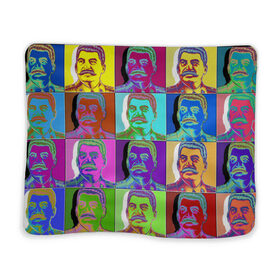Плед 3D с принтом Stalin pop-art в Кировске, 100% полиэстер | закругленные углы, все края обработаны. Ткань не мнется и не растягивается | chief | color | eyes | moustache | pop art | stalin | view | взгляд | вождь | глаза | поп  арт | сталин | усы | цвет