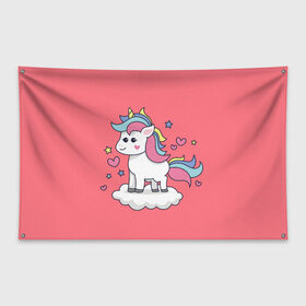 Флаг-баннер с принтом Unicorn в Кировске, 100% полиэстер | размер 67 х 109 см, плотность ткани — 95 г/м2; по краям флага есть четыре люверса для крепления | animal | единорог | животные | звери