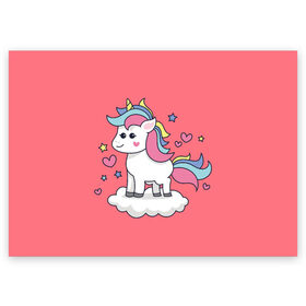 Поздравительная открытка с принтом Unicorn в Кировске, 100% бумага | плотность бумаги 280 г/м2, матовая, на обратной стороне линовка и место для марки
 | animal | единорог | животные | звери