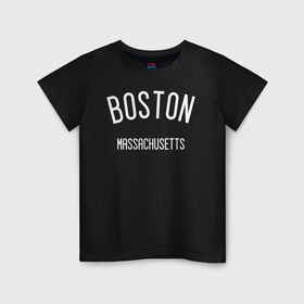 Детская футболка хлопок с принтом БОСТОН в Кировске, 100% хлопок | круглый вырез горловины, полуприлегающий силуэт, длина до линии бедер | america | boston | states | usa | америка | бостон | сша | штаты