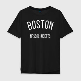 Мужская футболка хлопок Oversize с принтом БОСТОН в Кировске, 100% хлопок | свободный крой, круглый ворот, “спинка” длиннее передней части | america | boston | states | usa | америка | бостон | сша | штаты