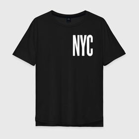 Мужская футболка хлопок Oversize с принтом NEW YORK в Кировске, 100% хлопок | свободный крой, круглый ворот, “спинка” длиннее передней части | america | new york | ny | states | usa | америка | нью йорк | сша | штаты