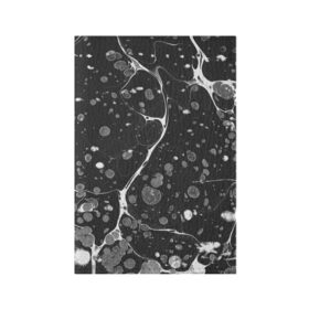 Обложка для паспорта матовая кожа с принтом Черный Мрамор в Кировске, натуральная матовая кожа | размер 19,3 х 13,7 см; прозрачные пластиковые крепления | Тематика изображения на принте: абстракция | минимализм | мрамор | рисунок | черный мрамор