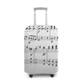 Чехол для чемодана 3D с принтом Нотные строки в Кировске, 86% полиэфир, 14% спандекс | двустороннее нанесение принта, прорези для ручек и колес | музыка | нота | ноты