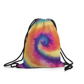 Рюкзак-мешок 3D с принтом TIE-DYE MULTICOLOR в Кировске, 100% полиэстер | плотность ткани — 200 г/м2, размер — 35 х 45 см; лямки — толстые шнурки, застежка на шнуровке, без карманов и подкладки | dye | multicolor | tie | trend | акварель | брызги | градиент | дай | колор | краски | красочная | мульти | потёки | пятна | радуга | радужная | тай | тайдай | текстура | тренд | хиппи