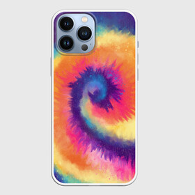 Чехол для iPhone 13 Pro Max с принтом TIE DYE MULTICOLOR в Кировске,  |  | Тематика изображения на принте: dye | multicolor | tie | trend | акварель | брызги | градиент | дай | колор | краски | красочная | мульти | потёки | пятна | радуга | радужная | тай | тайдай | текстура | тренд | хиппи