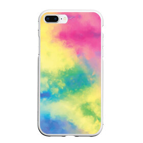 Чехол для iPhone 7Plus/8 Plus матовый с принтом Tie-Dye в Кировске, Силикон | Область печати: задняя сторона чехла, без боковых панелей | Тематика изображения на принте: dye | multicolor | tie | trend | акварель | брызги | градиент | дай | колор | краски | красочная | мульти | потёки | пятна | радуга | радужная | тай | тайдай | текстура | тренд | хиппи