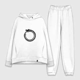 Женский костюм хлопок Oversize с принтом Уроборос в Кировске,  |  | circle | drawing | greek | ouroboros | snake | transparent | греческий | змея | круг | прозрачный | рисунок | уроборос