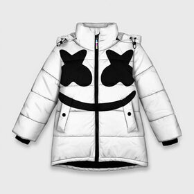 Зимняя куртка для девочек 3D с принтом MARSHMELLO в Кировске, ткань верха — 100% полиэстер; подклад — 100% полиэстер, утеплитель — 100% полиэстер. | длина ниже бедра, удлиненная спинка, воротник стойка и отстегивающийся капюшон. Есть боковые карманы с листочкой на кнопках, утяжки по низу изделия и внутренний карман на молнии. 

Предусмотрены светоотражающий принт на спинке, радужный светоотражающий элемент на пуллере молнии и на резинке для утяжки. | fortnite | marshmallo | marshmallow | marshmello | marshmellow | маршмелло | маршмеллоу | розы | фортнайт