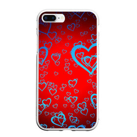 Чехол для iPhone 7Plus/8 Plus матовый с принтом Сердца в Кировске, Силикон | Область печати: задняя сторона чехла, без боковых панелей | love | любовь | сердечки | сердца | сердце