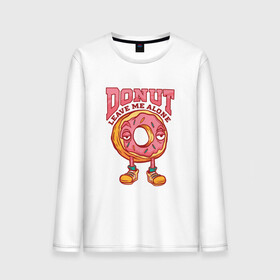 Мужской лонгслив хлопок с принтом Donut leave me alone в Кировске, 100% хлопок |  | art | eyes | food | hole | illustration | keddo | sadness | арт | бублик | глаза | грусть | десерт | дырка | дырочка | жратва | иллюстрация | интроверт | кеды | мизантроп | один | оставь меня в покое | пироженое | пирожное