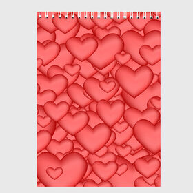 Скетчбук с принтом Сердечки в Кировске, 100% бумага
 | 48 листов, плотность листов — 100 г/м2, плотность картонной обложки — 250 г/м2. Листы скреплены сверху удобной пружинной спиралью | love | любовь | сердечки | сердце