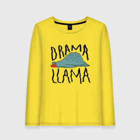 Женский лонгслив хлопок с принтом DRAMA LLAMA в Кировске, 100% хлопок |  | art | character | cute | funny | lama | llama | no | арт | драма | драматичная | драматичный | иллюстрация | ирония | лама | ллама | милая | милота | нежная | нет | персонаж | прикол | психология | психотип | смешная