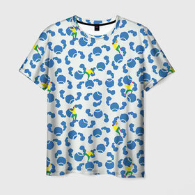Мужская футболка 3D с принтом Скалолазы в Кировске, 100% полиэфир | прямой крой, круглый вырез горловины, длина до линии бедер | арт | жёлтый | зеленый | рисунок | синий | скалолаз | скалолазание | скалолазы