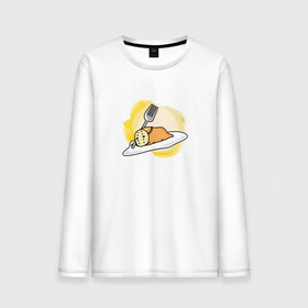 Мужской лонгслив хлопок с принтом Gandetama в Кировске, 100% хлопок |  | gudetama | аниме | гудетама | желток | стекающее яйцо | уставшее яйцо | яйца