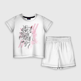 Детский костюм с шортами 3D с принтом Zero Two Roses в Кировске,  |  | 002 | ahegao | anime | darling | franx | franxx | girl | girls | in | senpai | the | two | waifu | zero | zerotwo | аниме | ахегао | вайфу | девушка | семпай | сенпай | тян