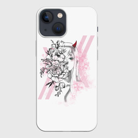 Чехол для iPhone 13 mini с принтом Zero Two Roses в Кировске,  |  | 002 | ahegao | anime | darling | franx | franxx | girl | girls | in | senpai | the | two | waifu | zero | zerotwo | аниме | ахегао | вайфу | девушка | семпай | сенпай | тян