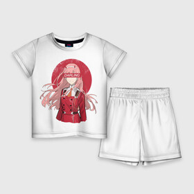 Детский костюм с шортами 3D с принтом Darling Zero Two White в Кировске,  |  | 002 | ahegao | anime | darling | franx | franxx | girl | girls | in | senpai | the | two | waifu | zero | zerotwo | аниме | ахегао | вайфу | девушка | семпай | сенпай | тян