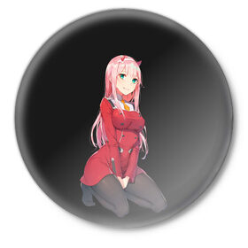 Значок с принтом ZeroTwo (Darling in the Franx) в Кировске,  металл | круглая форма, металлическая застежка в виде булавки | 002 | ahegao | anime | darling | franx | franxx | girl | girls | in | senpai | the | two | waifu | zero | zerotwo | аниме | ахегао | вайфу | девушка | семпай | сенпай | тян