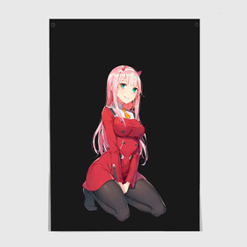 Постер с принтом ZeroTwo (Darling in the Franx) в Кировске, 100% бумага
 | бумага, плотность 150 мг. Матовая, но за счет высокого коэффициента гладкости имеет небольшой блеск и дает на свету блики, но в отличии от глянцевой бумаги не покрыта лаком | 002 | ahegao | anime | darling | franx | franxx | girl | girls | in | senpai | the | two | waifu | zero | zerotwo | аниме | ахегао | вайфу | девушка | семпай | сенпай | тян